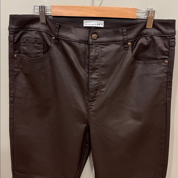 Loft The Kick Crop Brown Pants - Picture 2 of 8